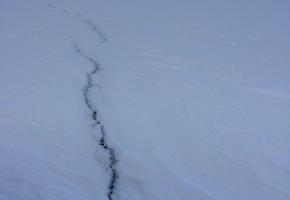 Sea ice crack to Tent Island